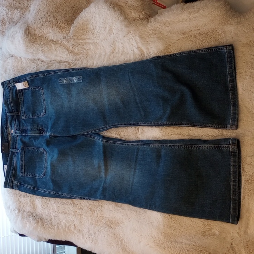Gap flair high-rise, medium blue front women's jeans